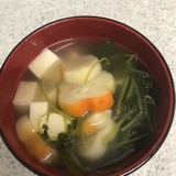 簡単！豆腐と麩のお吸い物！